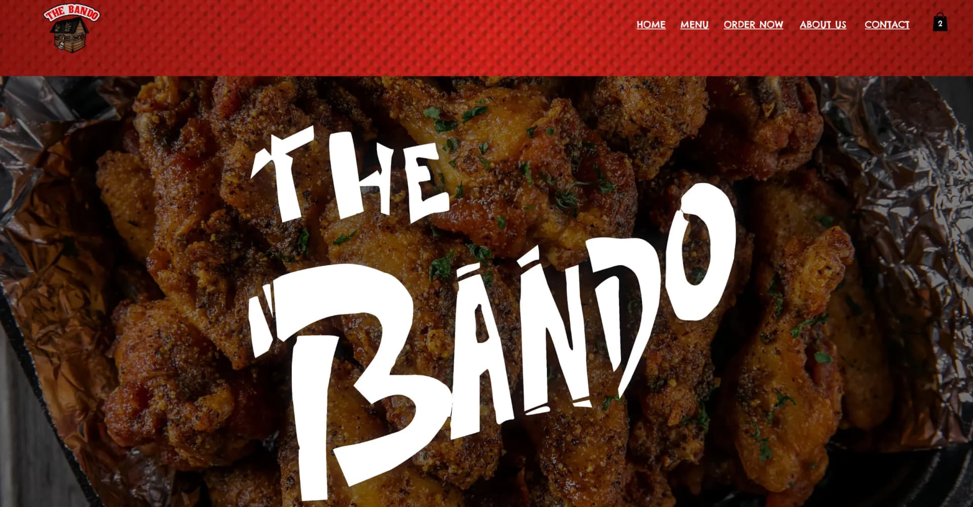 Homepage of TheBando, an Atlanta restaurant website ROV designed and built