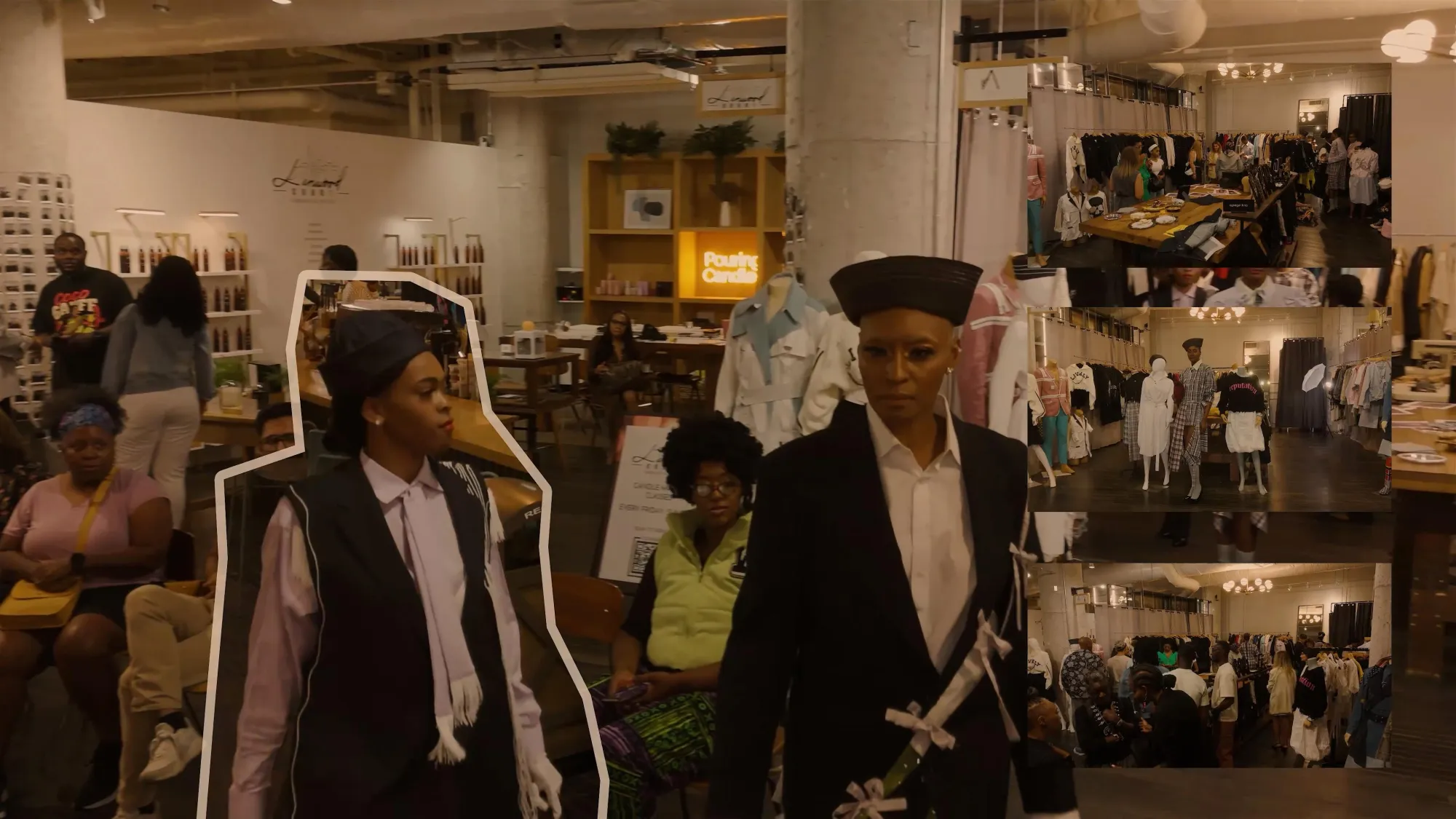 Models presenting Aysegul Ikna's sustainable fashion collection at the Ponce City Market store